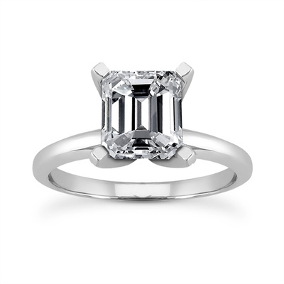 7 x 5 mm Moissanite Emerald Cut Solitaire Engagement Ring - view 1 of 3