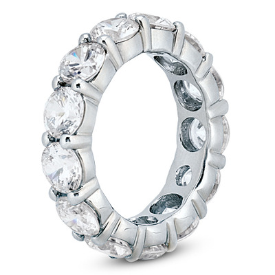 5.40 ct. Round Cut Prong Set Diamond Eternity Wedding Band - view 2