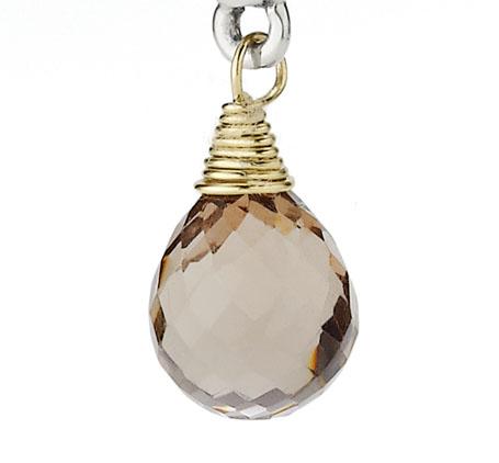 Sterling Silver & 18k Gold Smoky Quartz Drop Earrings - view 3