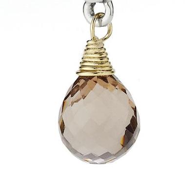 Sterling Silver & 18k Gold Smoky Quartz Drop Earrings - view 3 of 3