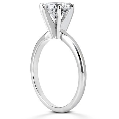 5 mm Moissanite Round Cut 6-Prong Classic Solitaire Engagement Ring - view 4