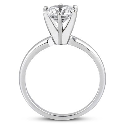 6.5 mm Moissanite Round Cut 6-Prong Classic Solitaire Engagement Ring - view 3