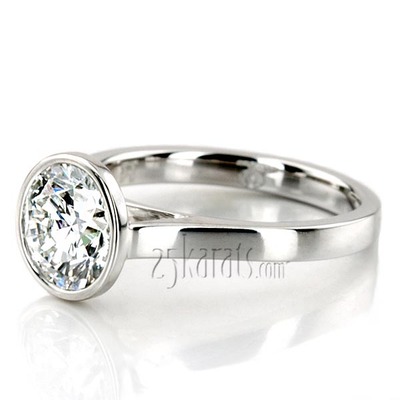 5 mm Moissanite Bezel Set Modern Solitaire Engagement Ring - view 2 of 3