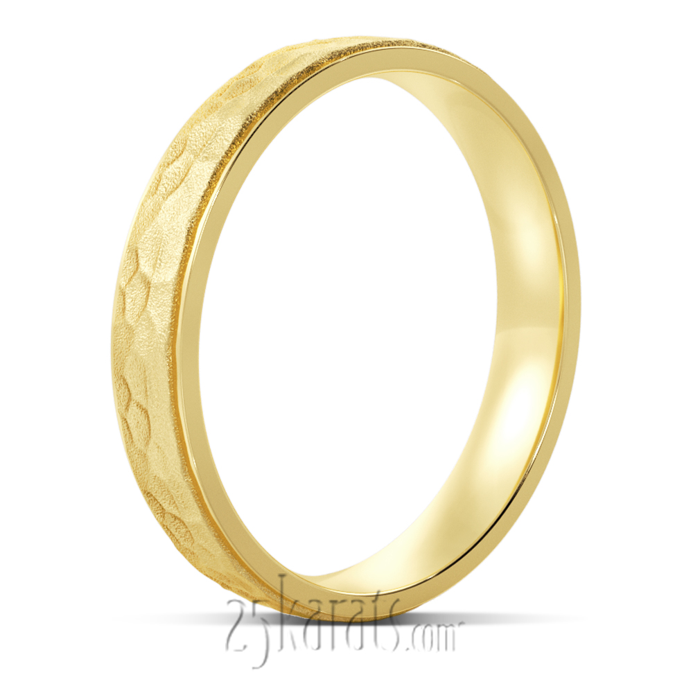 Hammered Basic Design Lightweight Wedding Band Set Hh Lwb139 14k Gold 7942