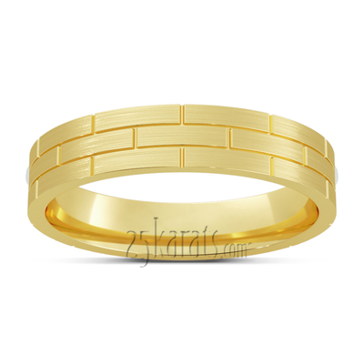 Rectangle Design Fancy Lightweight Wedding Band Set - view 4 of 10