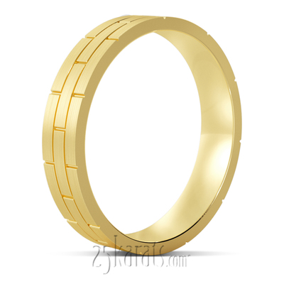 Rectangle Design Fancy Lightweight Wedding Band Set - view 6 of 10