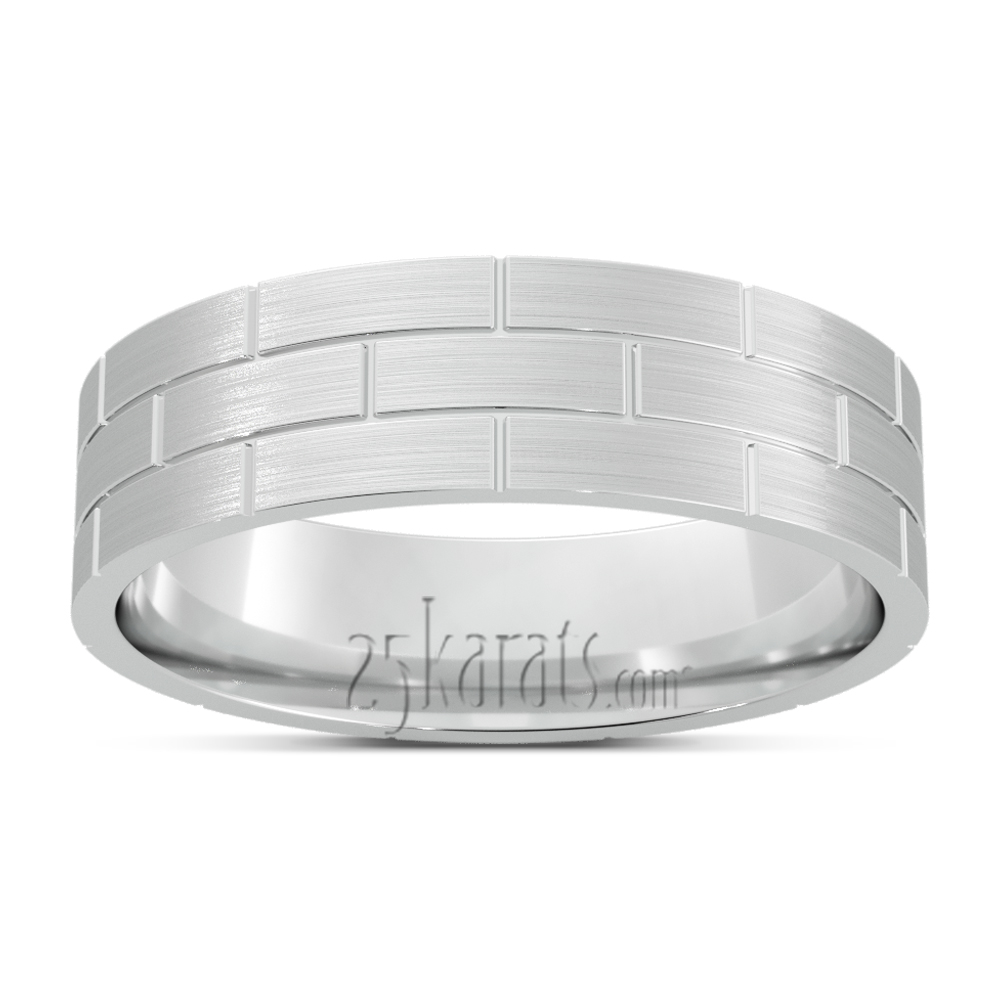 Rectangle Design Fancy Lightweight Wedding Band Set - view 7