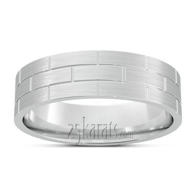 Rectangle Design Fancy Lightweight Wedding Band Set - view 7 of 10