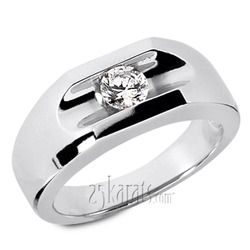 Solitaire Channel Set Men's Diamond Ring (0.35 ct.tw) - view 1