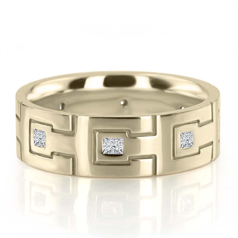 Greek Key Princess Diamond Wedding Band - view 5