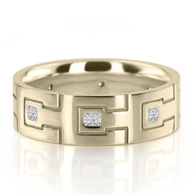 Greek Key Princess Diamond Wedding Band - view 5 of 5