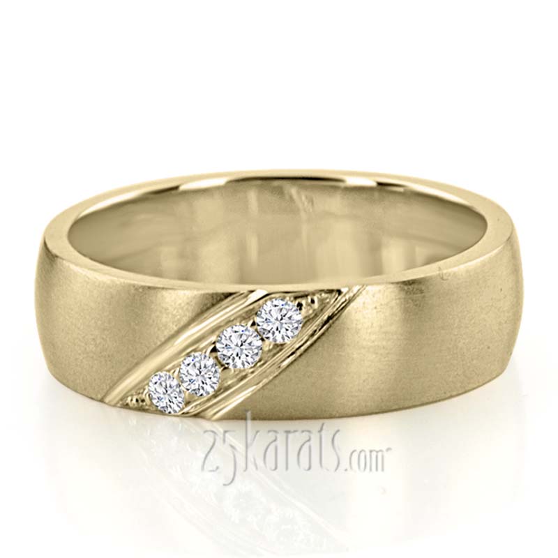 Unique Pave-set Diamond Wedding Band  - view 3