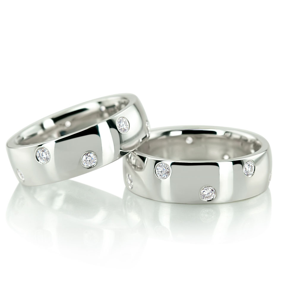 Symmetrical Diamond Wedding Ring Set - view 3