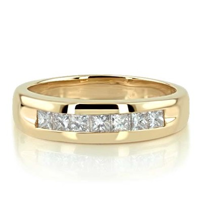 0.98 ct. Princess Cut Seven Stone Diamond Man Band - view 8 of 9