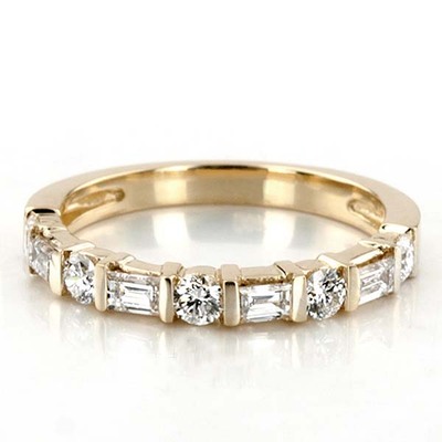 Round and Baguette Cut Bar Set Woman Diamond Ring (3/4 ct. t.w)  - view 4 of 4