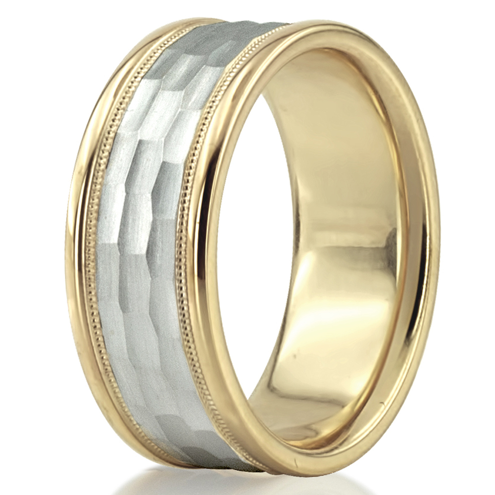 Refined Diamond Carved Wedding Band  - view 3