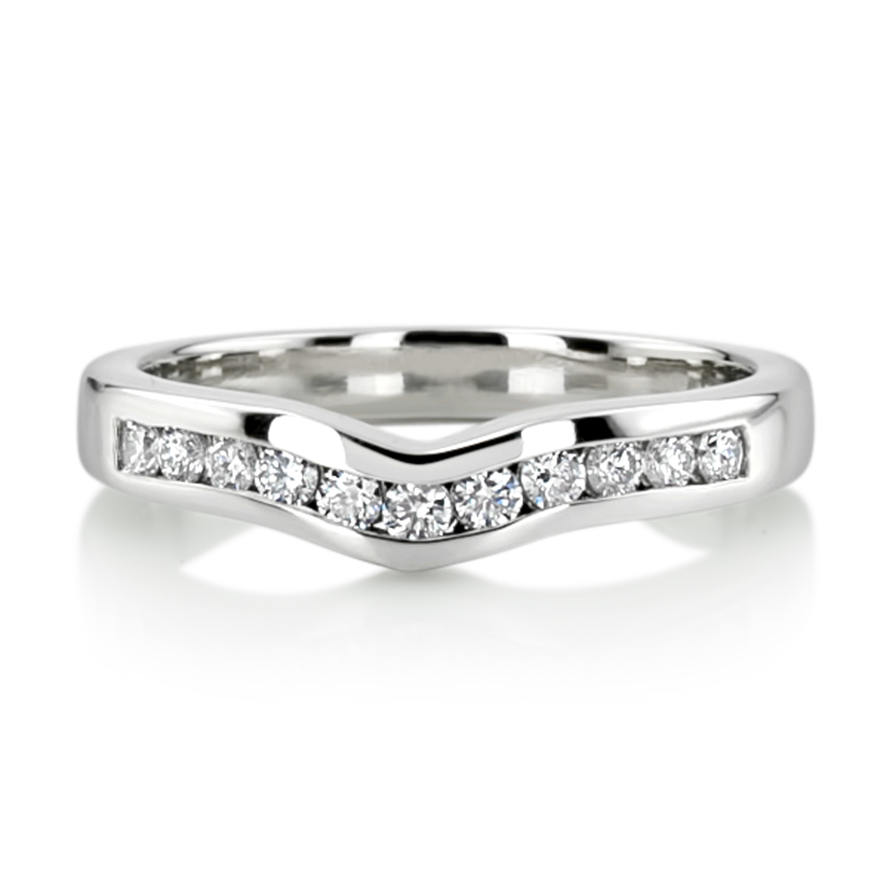 Round Cut Channel Set Curved Diamond Bridal Ring (0.44 ct. tw.) - view 2