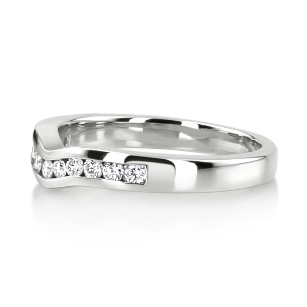 Round Cut Channel Set Curved Diamond Bridal Ring (0.44 ct. tw.) - view 3