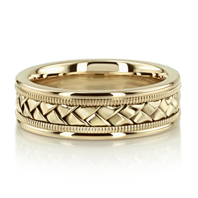 Classic Milgrain Hand Braided Wedding Band  - view 3 of 11