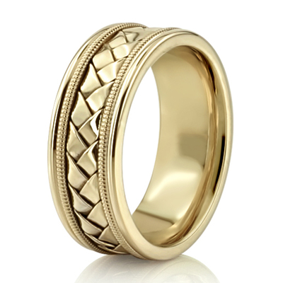 Classic Milgrain Hand Braided Wedding Band  - view 4 of 11