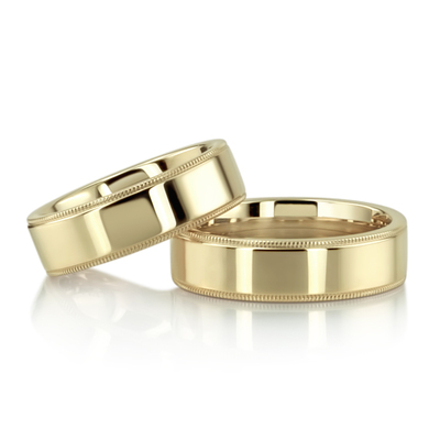 Flat Milgrain Comfort Fit Wedding Band Set - view 2 of 2