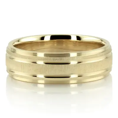 Chic Brushed Basic Carved Wedding Ring - view 8 of 9