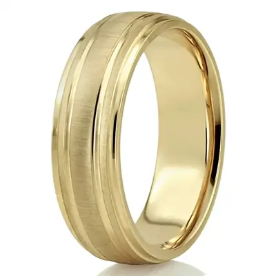 Chic Brushed Basic Carved Wedding Ring - view 9 of 9