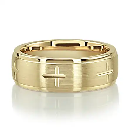 Exquisite Cross Carved Design Wedding Ring  - view 4