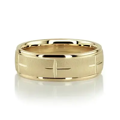 Exquisite Cross Carved Design Wedding Ring  - view 7 of 7