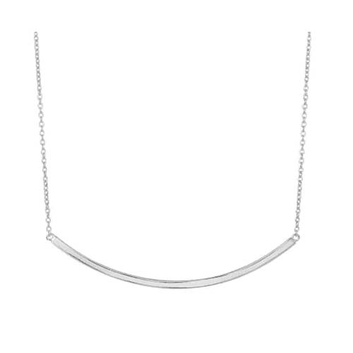 Silver Curved Bar Necklace - view 1