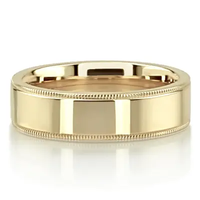 Plain Flat Milgrain Comfort Fit Wedding Band - view 8 of 8