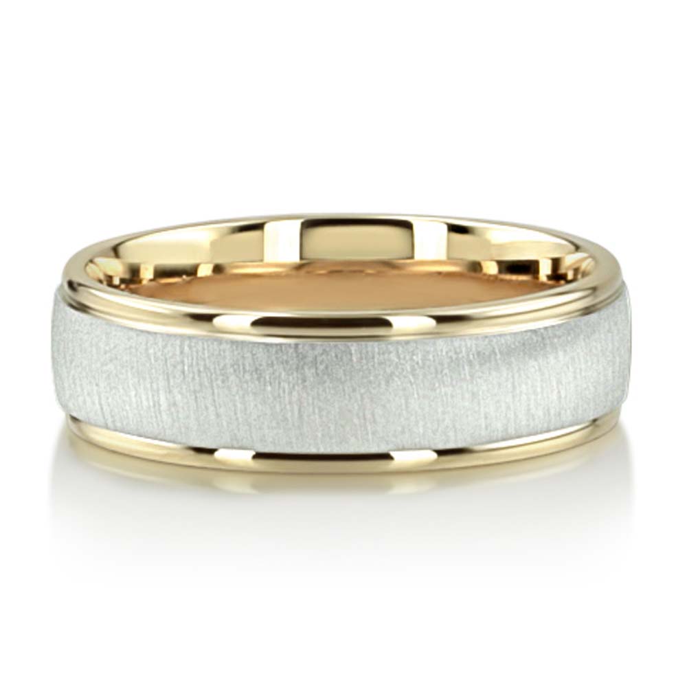 Brushed Basic Designer Wedding Band  - view 1