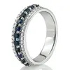 Diamond Cut Sapphire and Brilliant Diamond Anniversary Band (1/2 ct. tw.) thumbnail 2