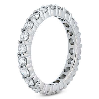 1.47 ct. Round Cut Prong Set Diamond Eternity Wedding Band - view 2