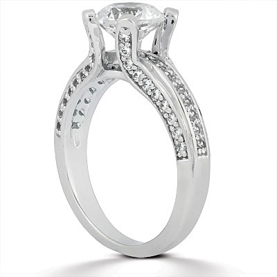 Pave Set Diamond Bridal Ring (0.75 ct.tw.) - view 2