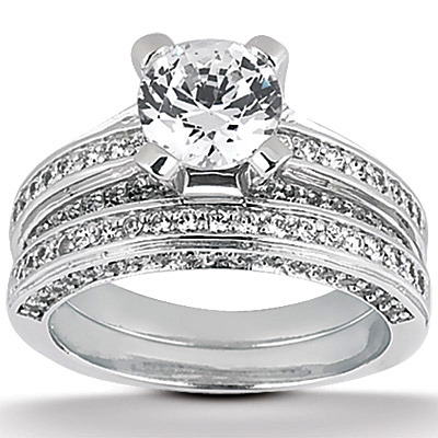 Pave Set Diamond Bridal Ring (0.75 ct.tw.) - view 3