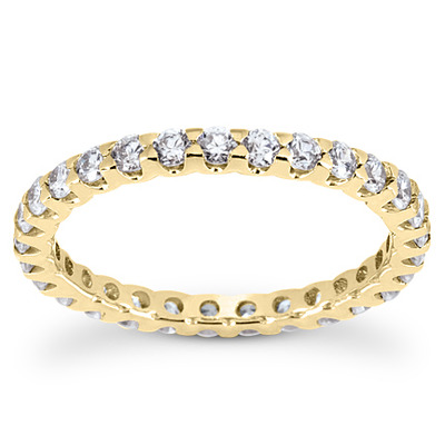 Contemporary Common Prong low Set Diamond Eternity Wedding Band (0.84 ct. tw.) - view 3