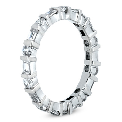 1.36 ct. Multi-Shape Bar Set Diamond Eternity Wedding Band - view 2