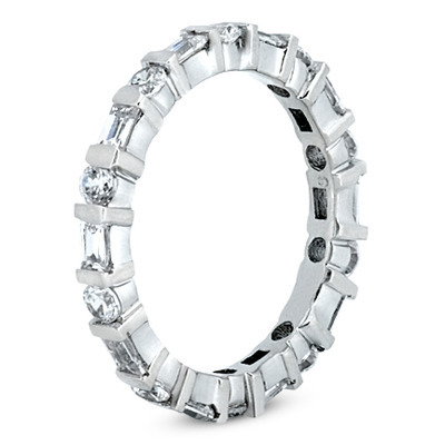 1.36 ct. Multi-Shape Bar Set Diamond Eternity Wedding Band - view 2 of 4