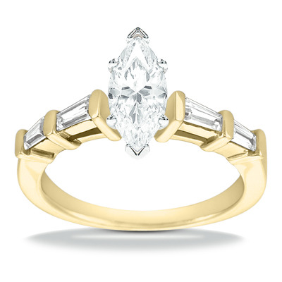 Tapered Baguette Bar Set Diamond Engagement Ring (0.40 ct. tw.) - view 19