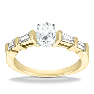 Tapered Baguette Bar Set Diamond Engagement Ring (0.40 ct. tw.) - view 18