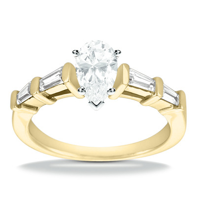 Tapered Baguette Bar Set Diamond Engagement Ring (0.40 ct. tw.) - view 17