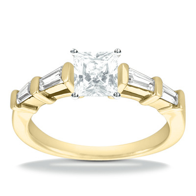 Tapered Baguette Bar Set Diamond Engagement Ring (0.40 ct. tw.) - view 16