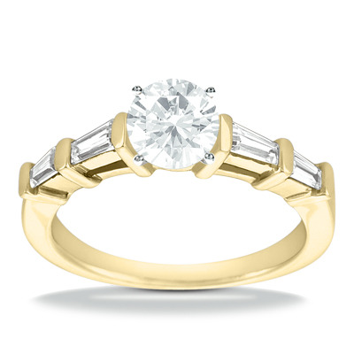 Tapered Baguette Bar Set Diamond Engagement Ring (0.40 ct. tw.) - view 14