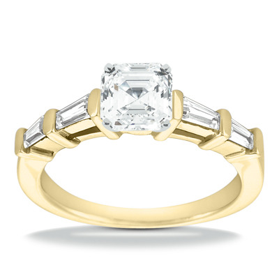 Tapered Baguette Bar Set Diamond Engagement Ring (0.40 ct. tw.) - view 13