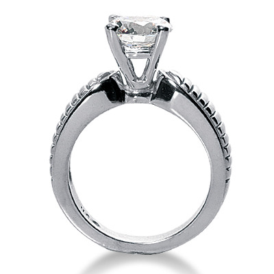 Engraved Solitaire Diamond Engagement Ring - view 1