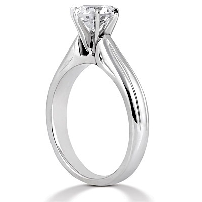 Engraved Six Prong Diamond Engagement Ring - view 3