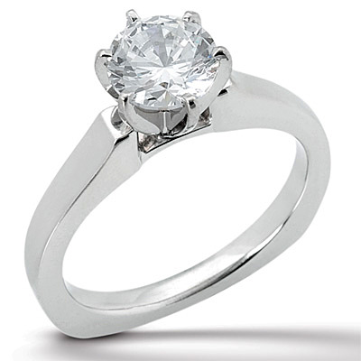 Six-Prong Solitaire Diamond Engagement Ring - view 3