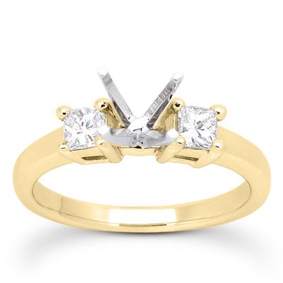 Princesss Cut Prong Set Diamond Engagement Ring (0.54 ct.tw.) - view 14