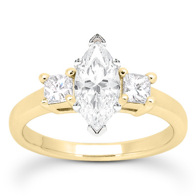 Princesss Cut Prong Set Diamond Engagement Ring (0.54 ct.tw.) - view 22